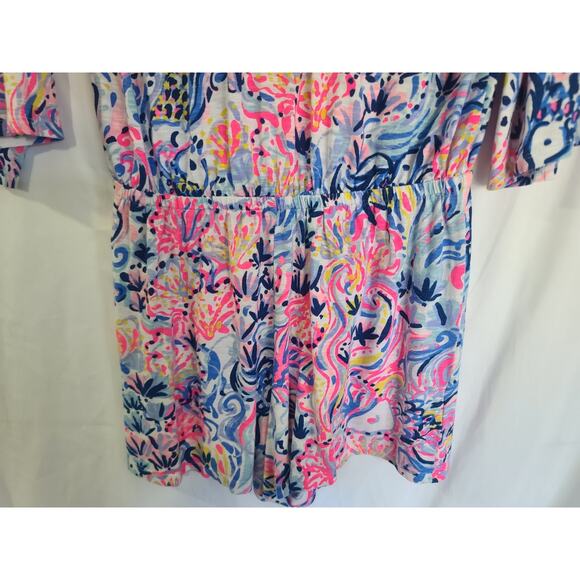 Lilly Pulitzer Women's Del Lago Pink Multicolored Tasseled Romper Small - Picture 6 of 9